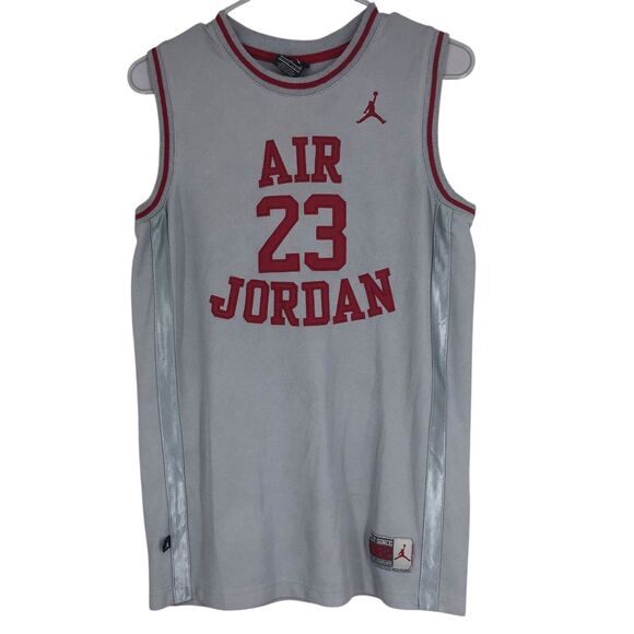 Vintage Youth Boy Air Jordan Basketball Jersey, Red Embroidery, Sportswear SZ XL - Picture 2 of 10